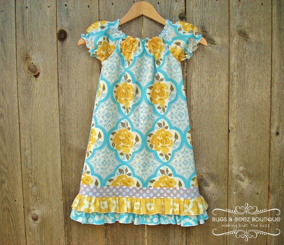 Peasant Double Ruffled Dress - pdf tutorial - ebook 3M - 6Y