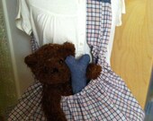 Cotton Plaid and Denim Pet Sling Bonding Snuggie