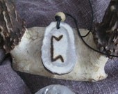 burnt Moose antler Perth/Perthro rune necklace