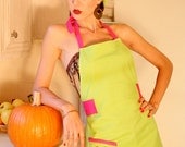 Eco friendly Pin-Up Apron 'Poppy Green'