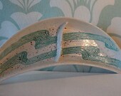 Green and Gold Flecked Ceramic Tray