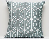 Designer Pillow Cover 20x20Dwell Studio Trellis Chains in light turquoise.