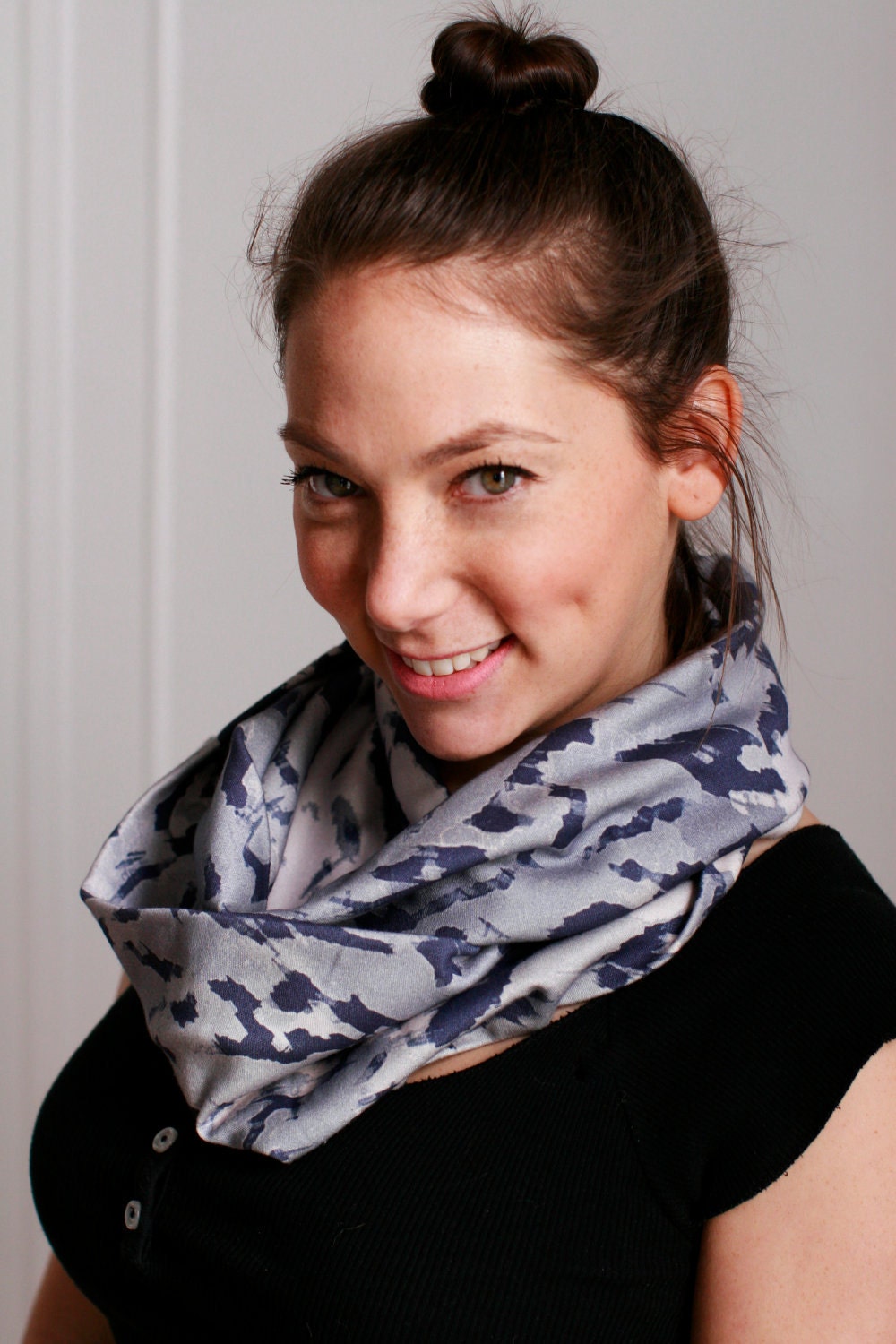 Organic  "Twilight Tiger" Cotton Circle Scarf