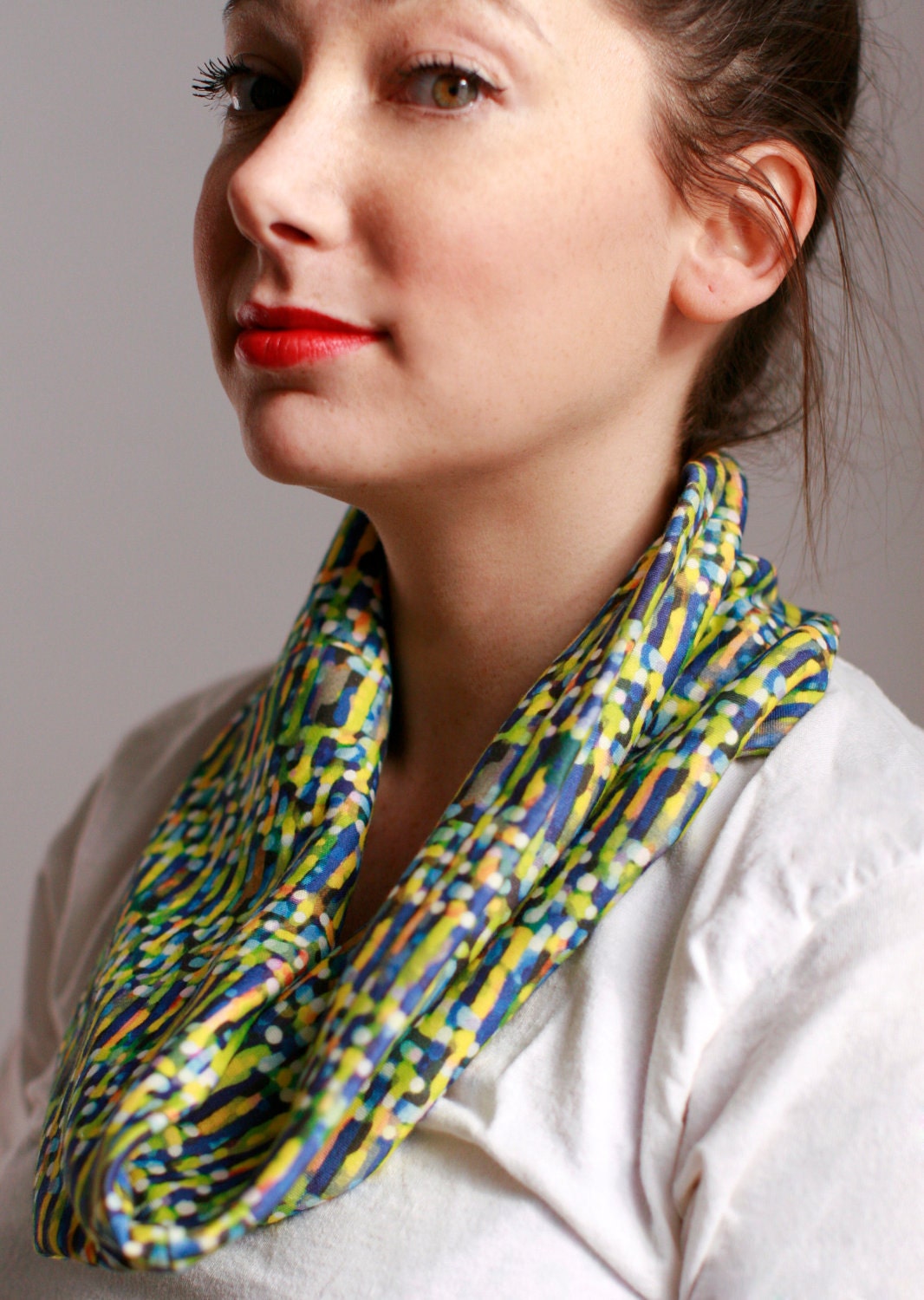 Organic  "Grass Grill"  Cotton Knit Cowl