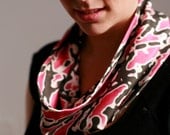 Organic "Pink keys" Cotton Knit Cowl