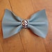 III Limited Edition Handmade Mint Green Leather Skull Studded Hair Bow III