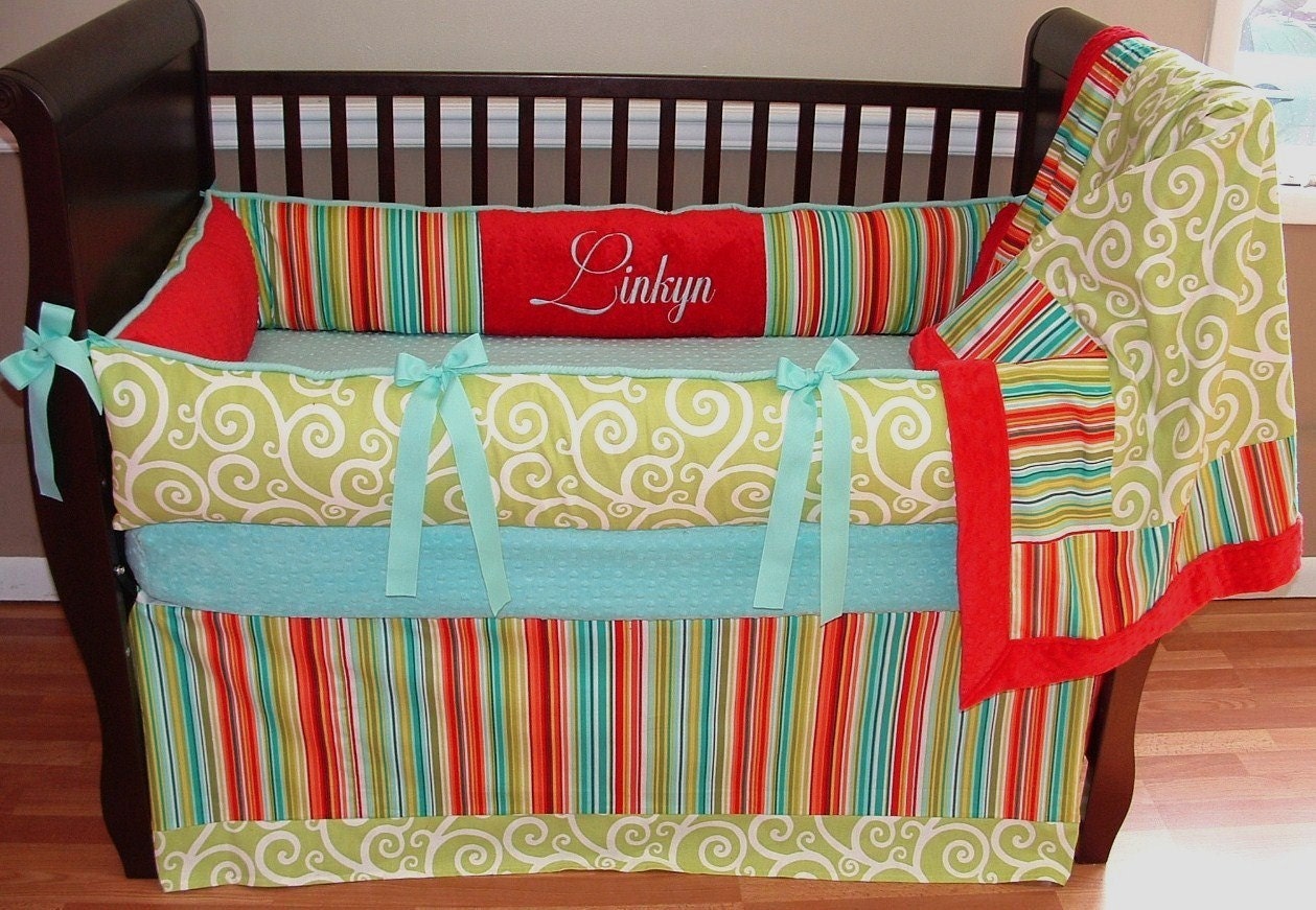 Gorgeous Authentic ModPeaPod Baby Crib Bedding Set custom Modern Plush