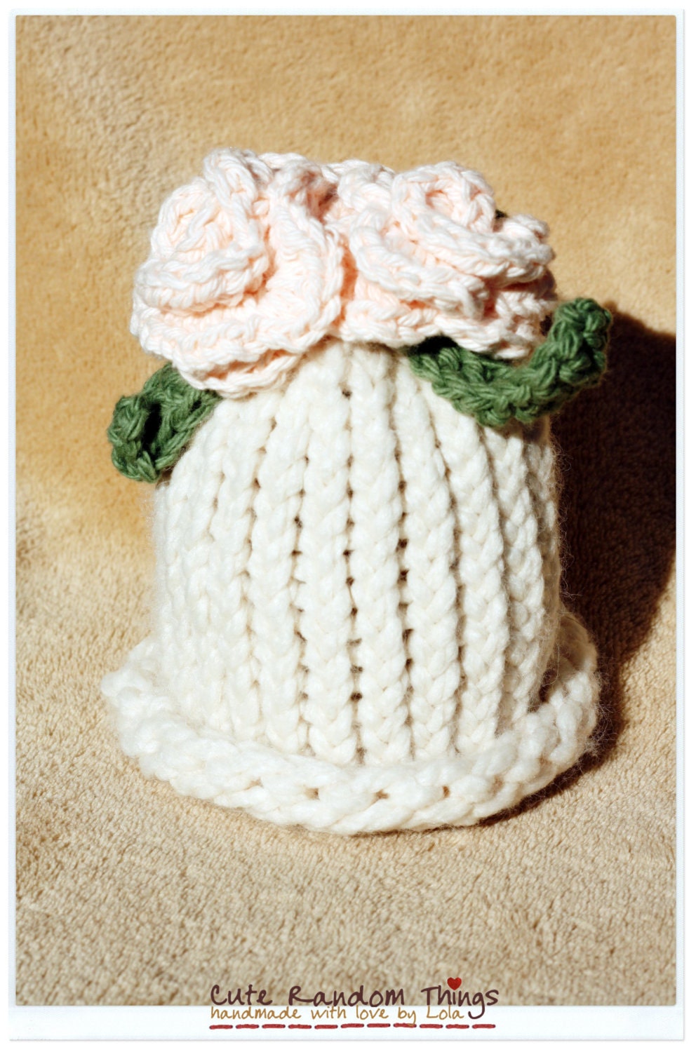 Cute little Old Lady-. Knitted baby hat