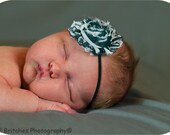 Zebra Headband, Shabby Flower Headband, Newborn Headband, Toddler Headband