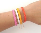 ON SALE: Arm party - Leather Bracelet - 24k gold plated