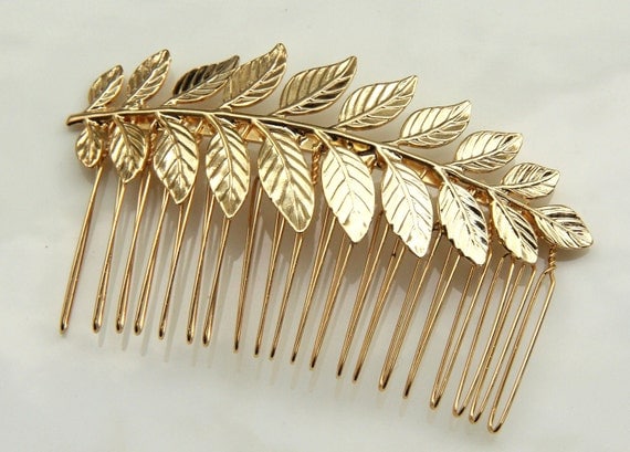 ON SALE: bride hair comb - 24k gold plated Bridal hair comb - Victorian shabby chic vintage style - Gold hair comb