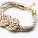 Arm candy - Beige Gold silk Knot Bracelet - 24k gold plated