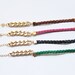 ON SALE: Arm Candy - Set of 2 - Gold chunky chain with leather braid Bracelet - 24k gold plated