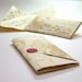 Wedding Invitations Vintage - Handmade Calligraphy with Wax- Made to order