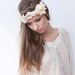 Vintage Inspired Beige Lace/Fabric Flower Headband