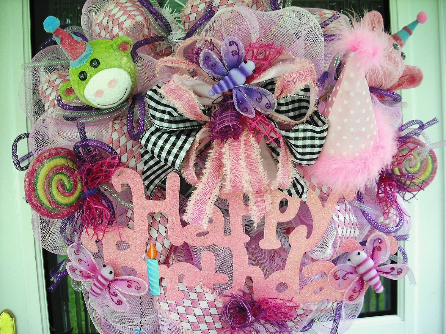 Sale Birthdays Deco Mesh Wreath