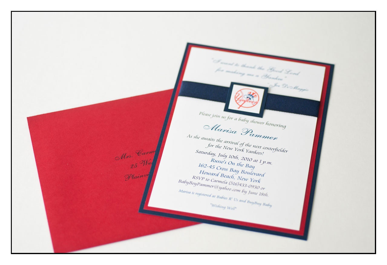 Custom NY Yankees Baby Shower or Birth Announcment