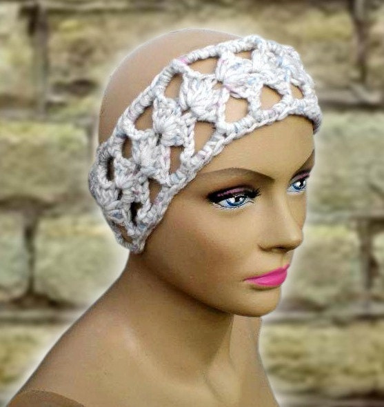 Soft White Headband, Crochet Headband, adult headband, 2013 trends, fashionable custom headband