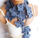 Pastel Blue Hand made crochet Flower Lariat Scarf. Fashion Flower Scarves, Necklace...