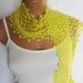 Crochet Yellow Scarf, spider web scarf, Crochet Women Accessory...