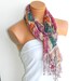 Fabric scarves,Pink Purple Multicolor Scarf. Turkish Fabric Fringed Guipure Scarf.bandana,headband,bridal,authentic, romantic, elegant,