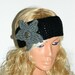 Gray Black White Crochet Headband, adult headband, 2012 trends, fashionable custom headband