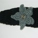 Gray Black White Crochet Headband, adult headband, 2012 trends, fashionable custom headband