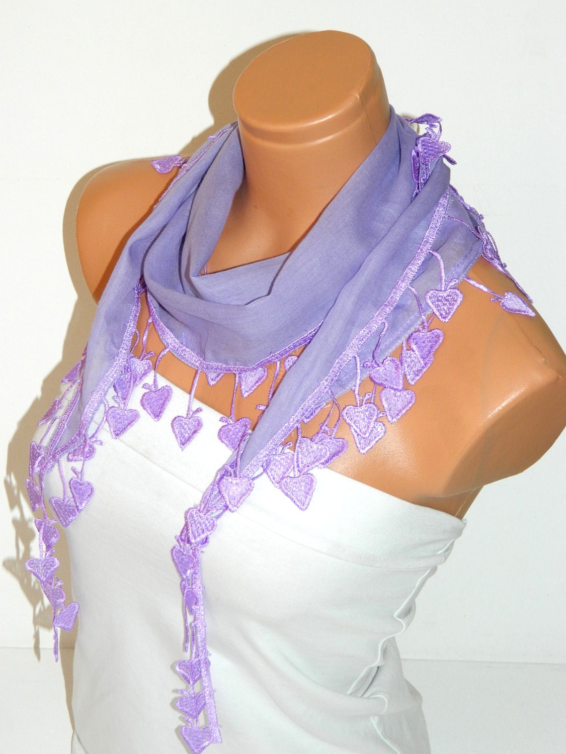 Personalized Design lilac Scarf. Turkish Fabric Fringed Guipure Scarf ..bandana,headband,wedding,bridal,authentic, romantic, elegant,