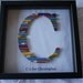 Crayon Initial in a shadow box