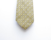 Designer Vintage Christian Dior Tie - Polyester - Mad Men Style - Yellow and Brown - Fashion - Father's Day
