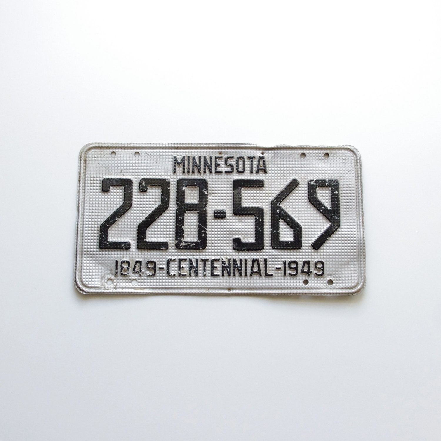 Vintage 1949 Minnesota License Plate - Home Decor - Father's Day - Man Cave - Retro - Silver and Black