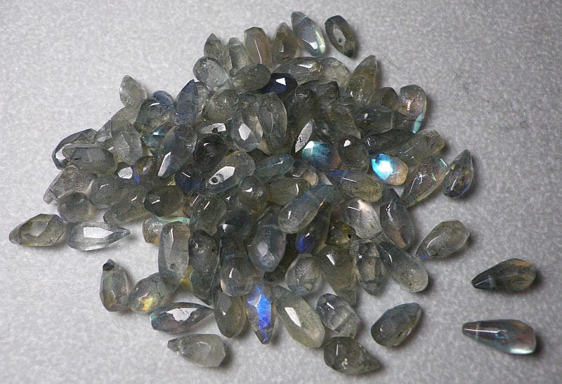 Labradorite Teardrop Faceted Beads 7mm-9mm