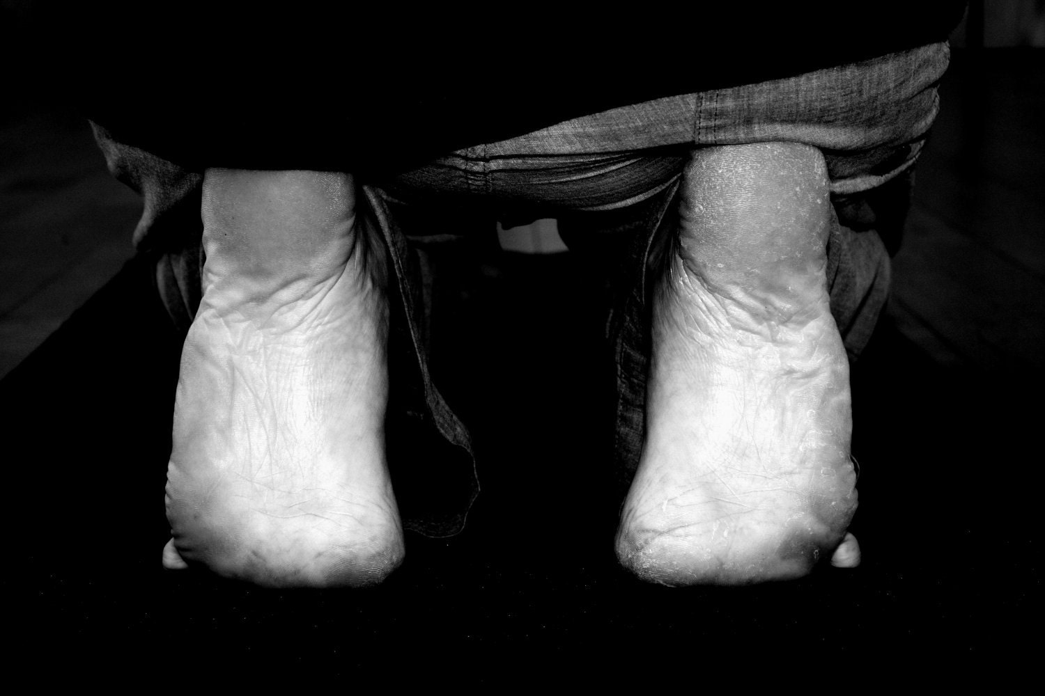 16x20 Photograph - Black & White Toes Pose, Yoga Photography
