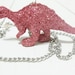 Glitter Dinosaur Necklace in Pink -RaWr-