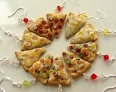 RESERVED for Tonja Pizza Slice Earrings - Miniature Food Polymer Clay Jewelry
