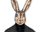 Unique hanger - hook - mask - decor - She - Rabbit, use it for clothes or as a decor item. Thick quality birch plywood