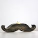 Moustache / mustache candle holder - Rodrigez - made out of solid wood hand sanded and painted with black acrylic paint