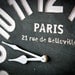 Wall clock -Paris- black shabby chic cottage style birch wood vintage style
