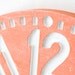 SALE Vintage clock -London coral- birch clock hand painted by happy fresh coral color