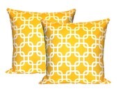 Two Corn Yellow & White Gotcha Pillow Covers - 20x20 - Premier Prints - Hidden Zipper Closure
