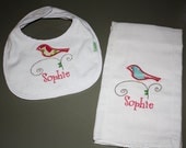 New Baby Set-Bib and Burp Cloth