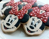 Decorated Minnie Mouse Character Cookies, Perfect for your child's Birthday Party Favors