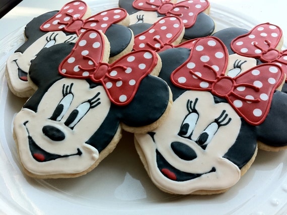 Decorated Minnie Mouse Character Cookies, Perfect for your child's Birthday Party Favors