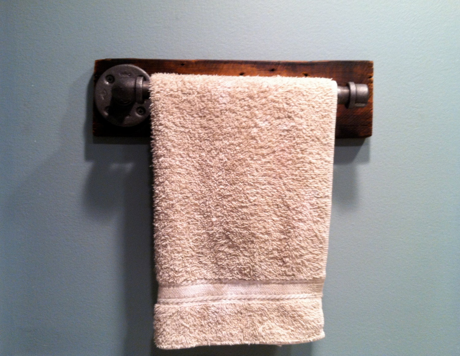 Industrial Reclaimed Wood Bath Towel Bars and Hooks