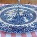Gorgeous 3 Tier Vintage Cake Stand. Blue & White Old Willow China