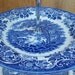 Gorgeous 3 Tier Vintage Cake Stand. Blue & White Old Willow China