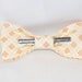mens easy clip on bow tie - yellow, red white unique plaid pattern