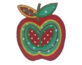 Polka Dot Garden Apple - Iron on Applique Patch