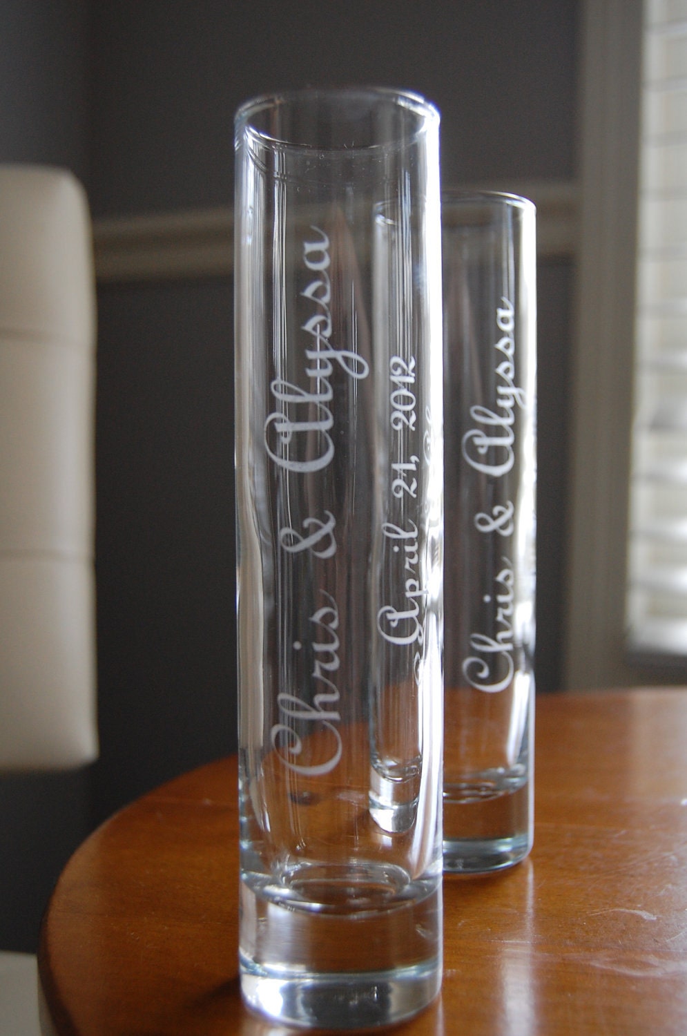 Personalized Wedding Bud Vase (Set of 2)