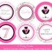 Ballerina Printable Party Circles, DIY Ballet Themed Personalized Cupcake Toppers, Favor Tags